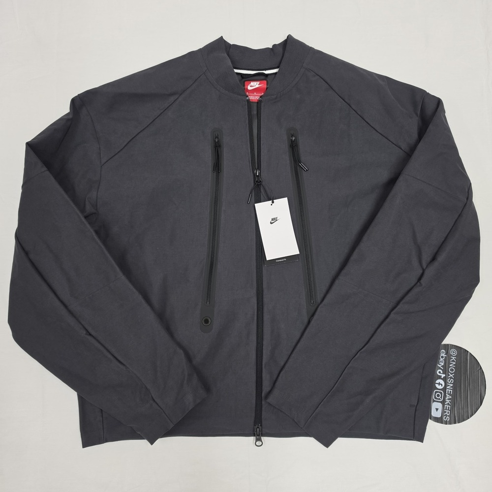 Nike Tech Dri-FIT Shori Full-Zip Bomber Jacket Grey HV0951-060 Men's Size Medium